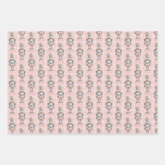 Feuille De Papier Cadeau Personalized Pink Nutcracker Christmas (Devant 2)