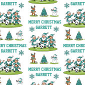 Feuille De Papier Cadeau Personalized Santa Soccer Wrapping Paper Sheets
