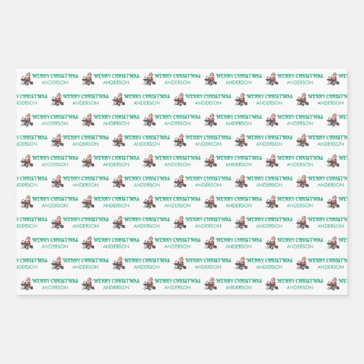 Feuille De Papier Cadeau Personalized Santa Wrapping Paper Sheets (Devant)