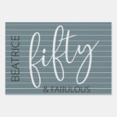 Feuille De Papier Cadeau Personnalisé 50 et fabuleux script moderne (Devant 3)