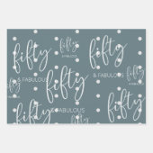 Feuille De Papier Cadeau Personnalisé 50 et fabuleux script moderne (Devant 2)