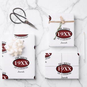 Feuille De Papier Cadeau Personnalisé 50e anniversaire Naissance d'une lége