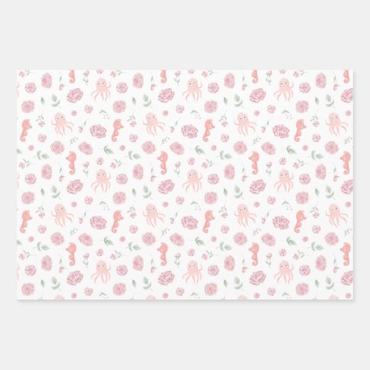 Feuille De Papier Cadeau Personnalisé Baleine nautique (Devant 3)