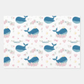 Feuille De Papier Cadeau Personnalisé Baleine nautique (Devant)