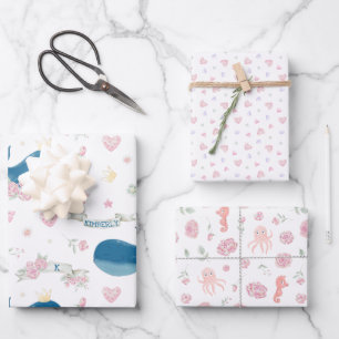 Feuille De Papier Cadeau Personnalisé Baleine nautique