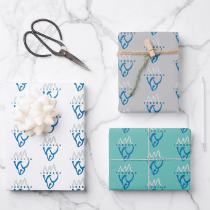 Feuille De Papier Cadeau Personnalisé Blue Abstrait Iceberg Motivation