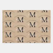 Feuille De Papier Cadeau Personnalisé Joyeux Anniversaire Rustique Kraft Mo (Devant 2)