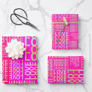 Feuille De Papier Cadeau Personnalisé Vibrant et rose chaud pour toujours "