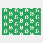 Feuille De Papier Cadeau Personnaliser avec monogramme initial Lettre rouge (Devant 2)