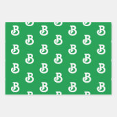 Feuille De Papier Cadeau Personnaliser avec monogramme initial Lettre rouge (Devant 2)