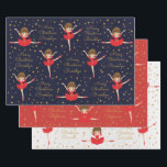 Feuille De Papier Cadeau Personnaliser Brunette Christmas Ballerina<br><div class="desc">Personnalisez le package de 3 feuilles. Chaque feuille dispose d'un modèle personnalisé. Enveloppe cadeau pour les danseurs sur votre liste de Noël. Veuillez consulter d'autres produits personnalisés!</div>