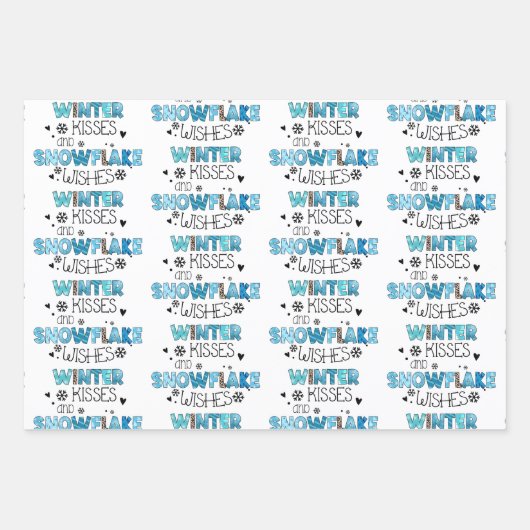 Feuille De Papier Cadeau Personnaliser des baisers d'hiver (Devant 3)