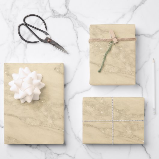 Feuille De Papier Cadeau Personnaliser en marbre de Parties scintillant en  (Recto)