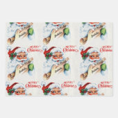 Feuille De Papier Cadeau Personnaliser le nom de l'enfant de Père Noël The  (Devant 2)