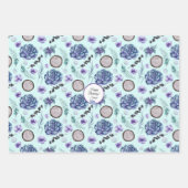 Feuille De Papier Cadeau Personnaliser le nom Fleurs d'anniversaire dans La (Devant 3)