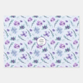 Feuille De Papier Cadeau Personnaliser le nom Fleurs d'anniversaire dans La (Devant 2)