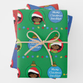 Feuille De Papier Cadeau Personnaliser l'elfe afro-américain (En situation)