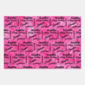 Feuille De Papier Cadeau Personnaliser Nom Joyeux Anniversaire Rose Lavande (Devant 3)