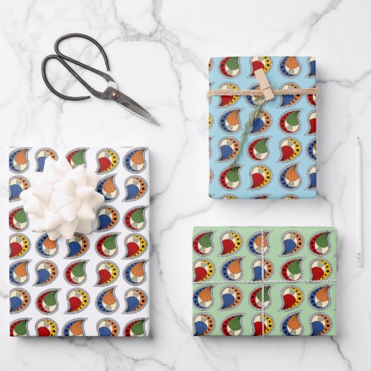Feuille De Papier Cadeau Petal Paisley Rhythm (Recto)