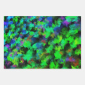 Feuille De Papier Cadeau Pétales de fleurs de néon (Devant 3)