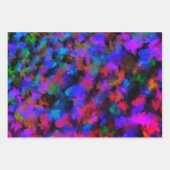 Feuille De Papier Cadeau Pétales de fleurs de néon (Devant)