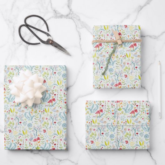 Feuille De Papier Cadeau Peter Rabbit | Motif d'aquarelle enchantée (Recto)