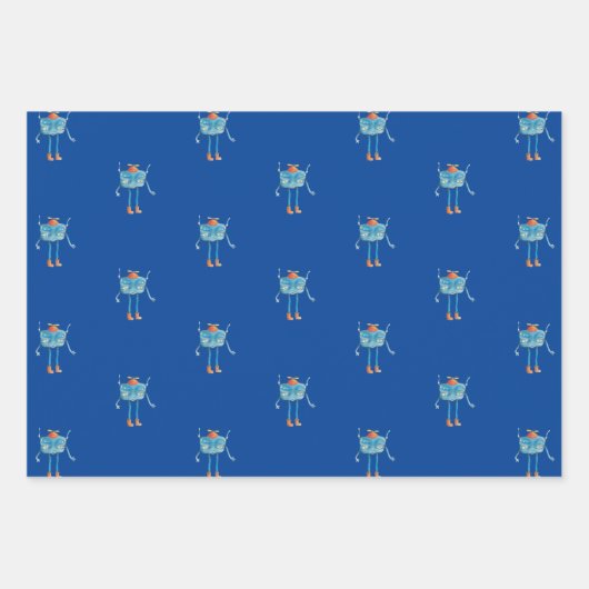 Feuille De Papier Cadeau Petit Alien Pi (Devant 2)