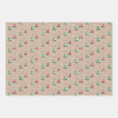 Feuille De Papier Cadeau Petit Arbre De Noël Vespa Sur Kraft (Devant 2)