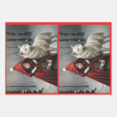 Feuille De Papier Cadeau Petit cadeau de Noël rouge (Devant 3)