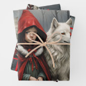 Feuille De Papier Cadeau Petit cadeau de Noël rouge (En situation)