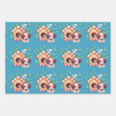 Feuille De Papier Cadeau Petit Chien et Chien House Boy (Devant 3)