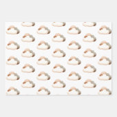 Feuille De Papier Cadeau Petit Éléphant Dormir, Nuages, Étoiles (Devant 2)