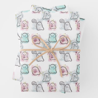 Feuille De Papier Cadeau Petit Ghost