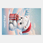 Feuille De Papier Cadeau Petit ours polaire de Noël (Devant)