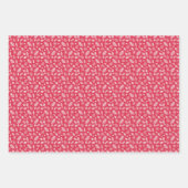 Feuille De Papier Cadeau Petit renne de Noël mignon rose (Devant 3)