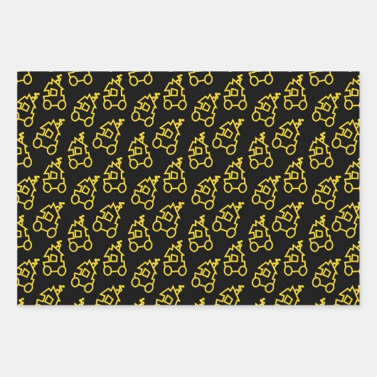 Feuille De Papier Cadeau Petit train sympa (Devant 2)