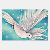 Feuille De Papier Cadeau Petite colombe blanche aux ailes éthérées (Devant 3)