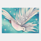 Feuille De Papier Cadeau Petite colombe blanche aux ailes éthérées (Devant 2)