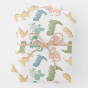 Feuille De Papier Cadeau Petite conception dinosaure