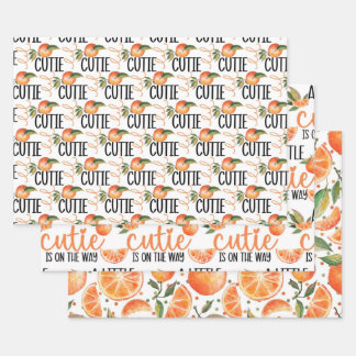 FEUILLE DE PAPIER CADEAU PETITE CUTIE BABY SHOWER MOTIF