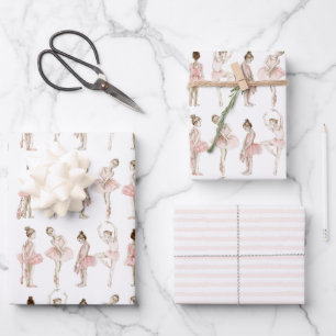 Feuille De Papier Cadeau Petite Danseuse Ballerine Rose Anniversaire Filles