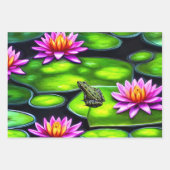 Feuille De Papier Cadeau Petite grenouille sur Lily Pad (Devant 2)