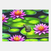 Feuille De Papier Cadeau Petite grenouille sur Lily Pad (Devant)