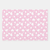 Feuille De Papier Cadeau Petite mignonne Coeurs blancs et roses Saint Valen (Devant)