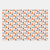 Feuille De Papier Cadeau Petite mignonne ghost orange noir blanc (Devant)