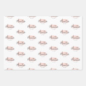 Feuille De Papier Cadeau Petite minuscule Bébé rose Brush Stroke Nouvelle t (Devant 3)