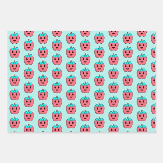 Feuille De Papier Cadeau Petite pomme (Devant)