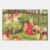 Feuille De Papier Cadeau Petite princesse dans la forêt (Devant 3)