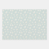 Feuille De Papier Cadeau Petites fleurs blanches sur le bleu - motif sans s (Devant 2)