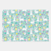 Feuille De Papier Cadeau Petits Agneaux Et Bunnies (Devant)